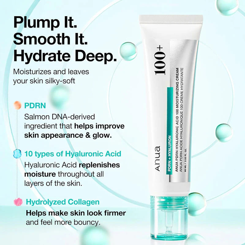 ANUA - PDRN Hyaluronic Acid 100 Moisturising Cream (60ml) - v7 - Seoulful Skincare
