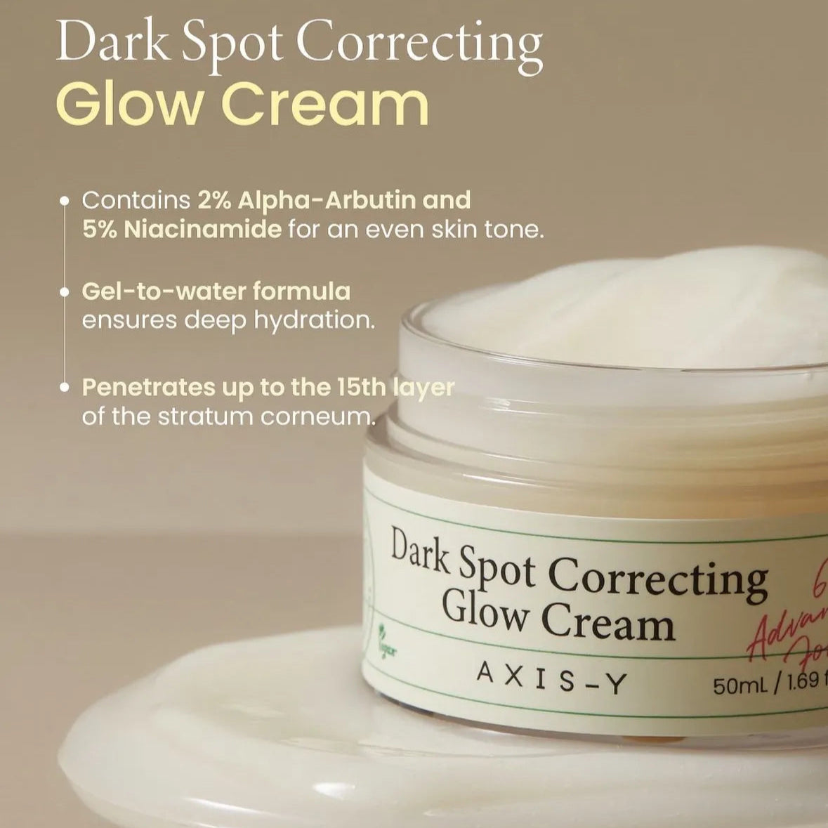 AXIS-Y - Dark Spot Correcting Glow Cream (50ml) Info 4- Seoulful Skincare