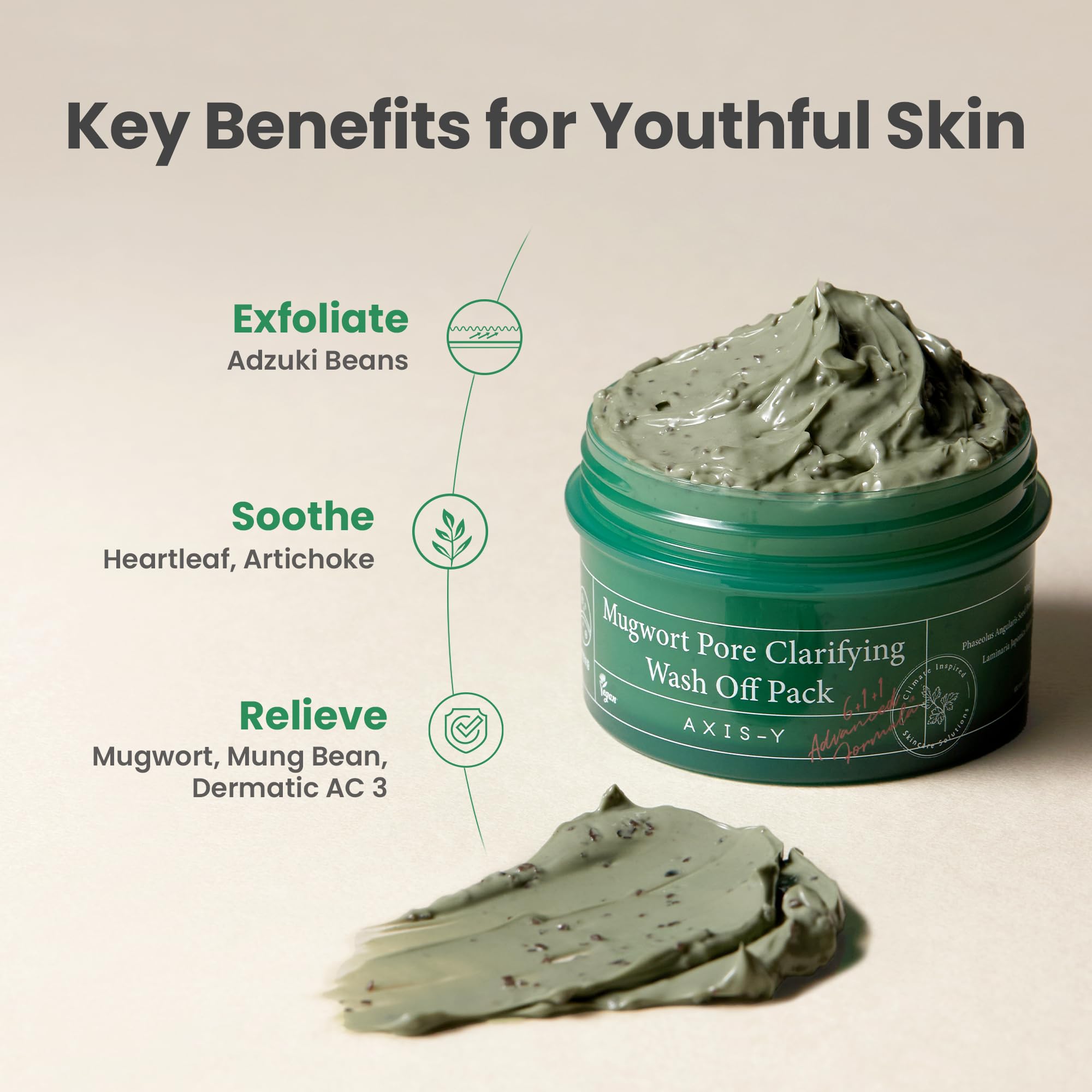 AXIS-Y - Mugwort Pore Clarifying Wash Off Pack (100ml) Info 4 - Seoulful Skincare