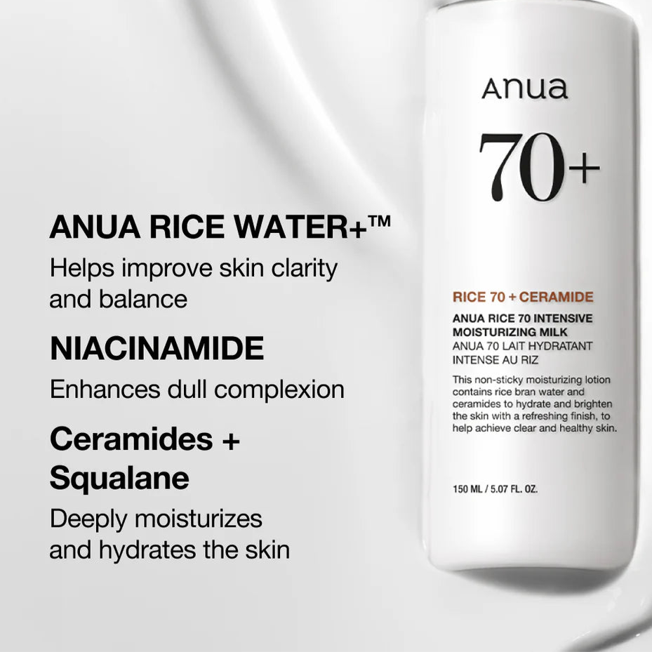 Anua - Rice 70 Intensive Moisturising Milk (150ml) - v8 - Seoulful Skincare