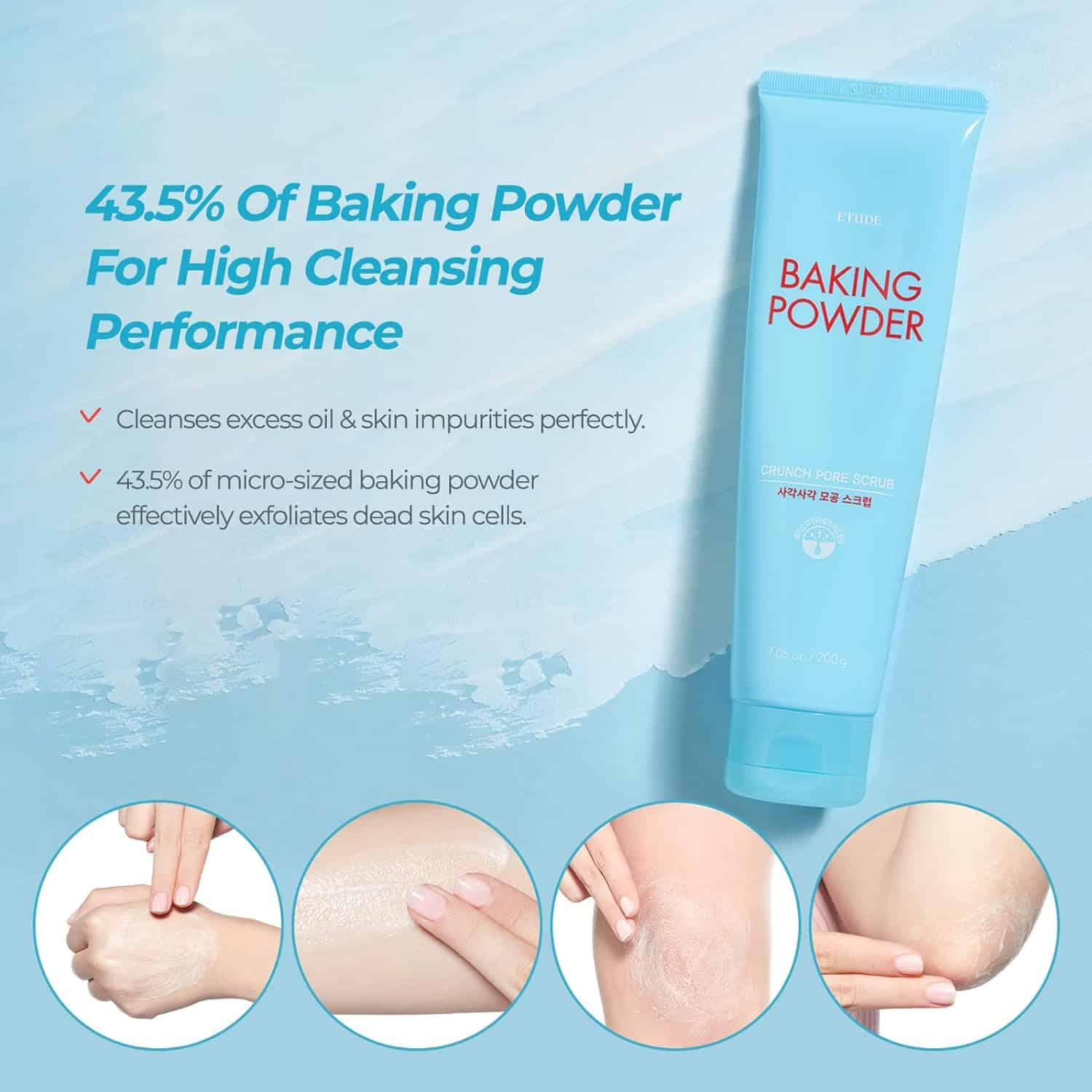 Etude House - Baking Powder Crunch Pore Scrub (200ml) info 1 - Seoulful Skincare