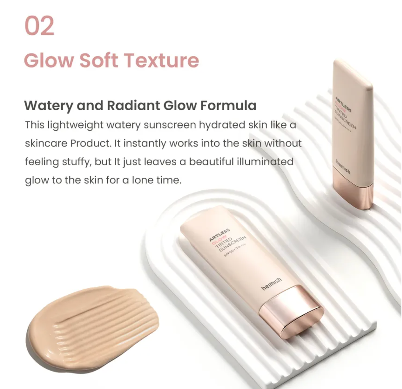 Heimish - Artless Glow tinted Sunscreen SPF 50+ PA ++++ - v4 - Seoulful Skincare