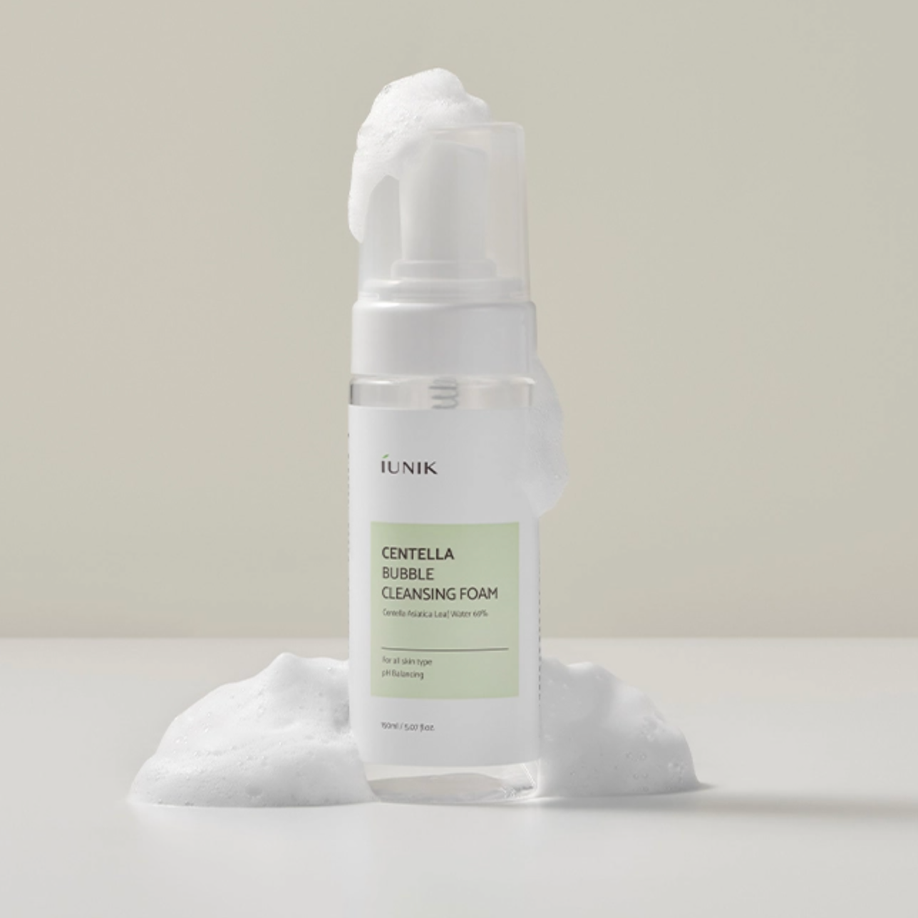 IUNIK - Centella Bubble Cleansing Foam (150ml) - v5 - Seoulful Skincare