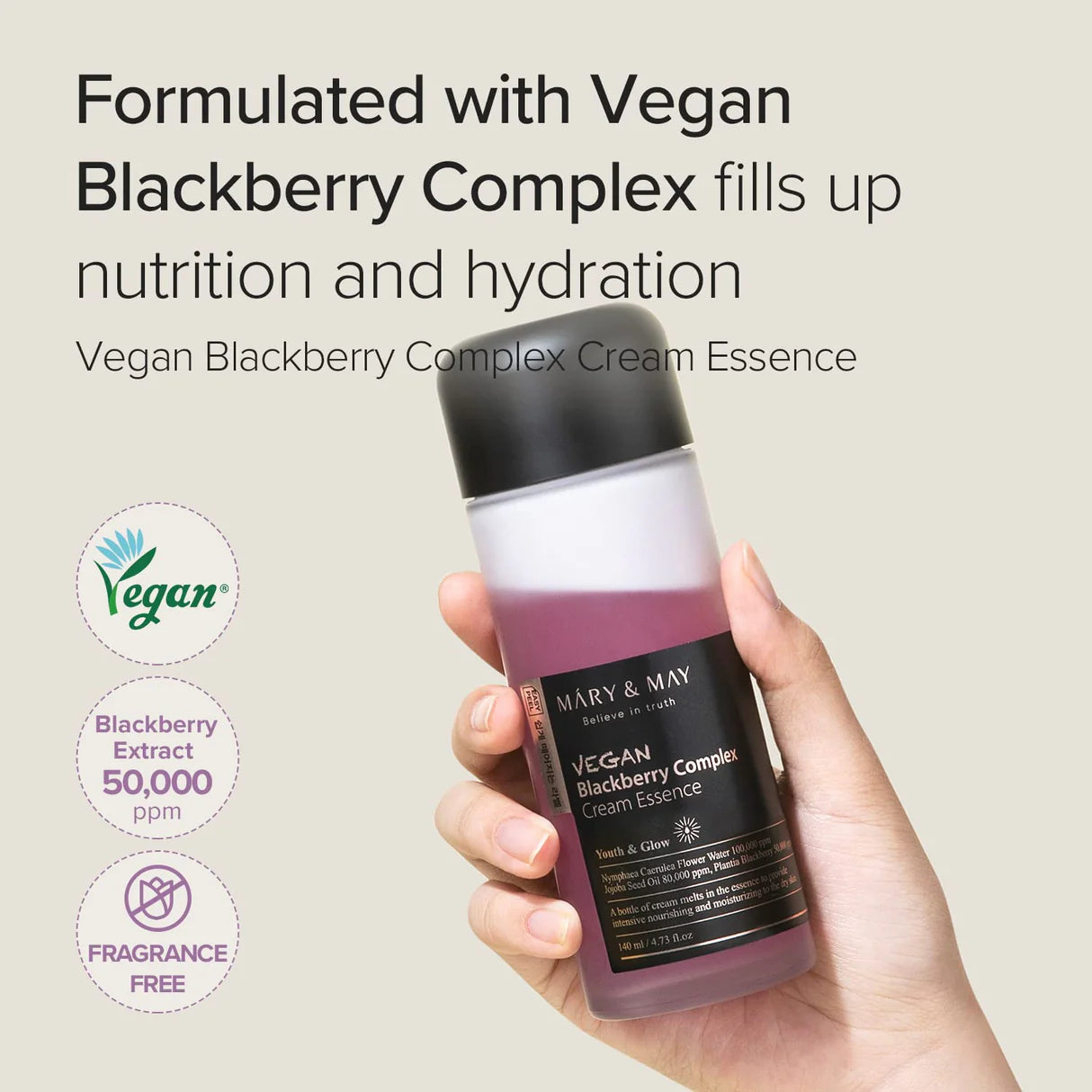 Mary& May - Vegan Blackberry Complex Cream Essence (140ml) 3 - Seoulful Skincare