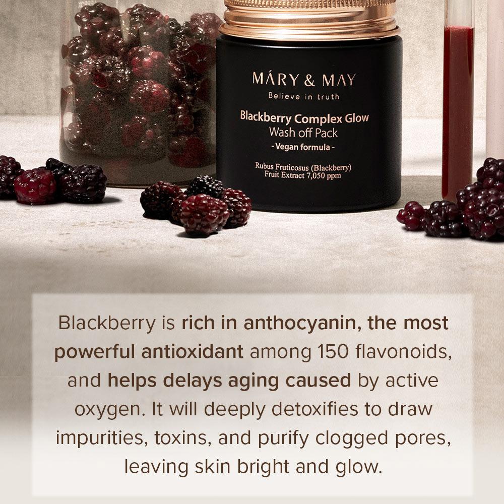 Mary&May - Vegan Blackberry Complex Glow Wash off Pack (125g) 2 - Seoulful Skincare