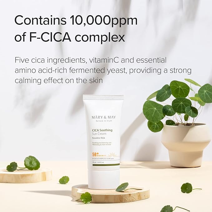 Mary&May - Vegan CICA Soothing Sun Cream SPF50+ PA++++ (50ml) 5- Seoulful Skincare