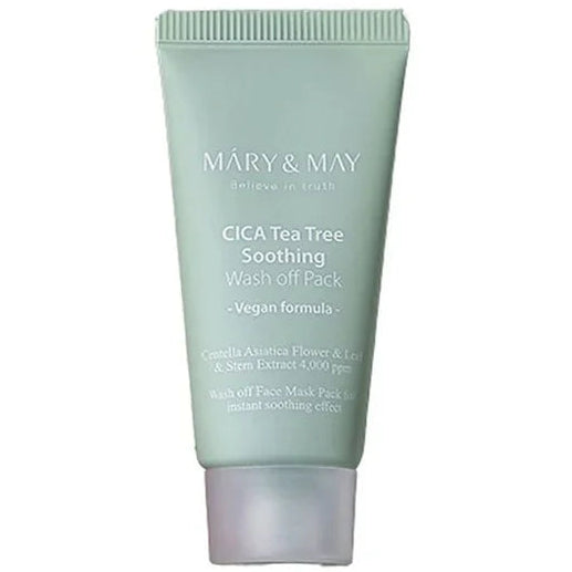 Mary&May - Vegan CICA Tea Tree Soothing Wash off Pack (30g / 125g) - Seoulful Skincare