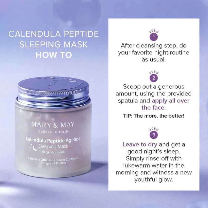 Mary&May - Vegan Calendula Peptide Ageless Sleeping Mask (110g) 3 - Seoulful Skincare