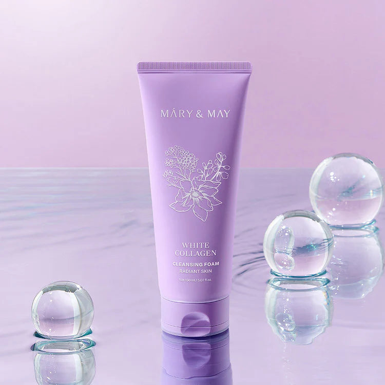 Mary&May - White Collagen Cleansing Foam (150ml) - v - Seoulful Skincare