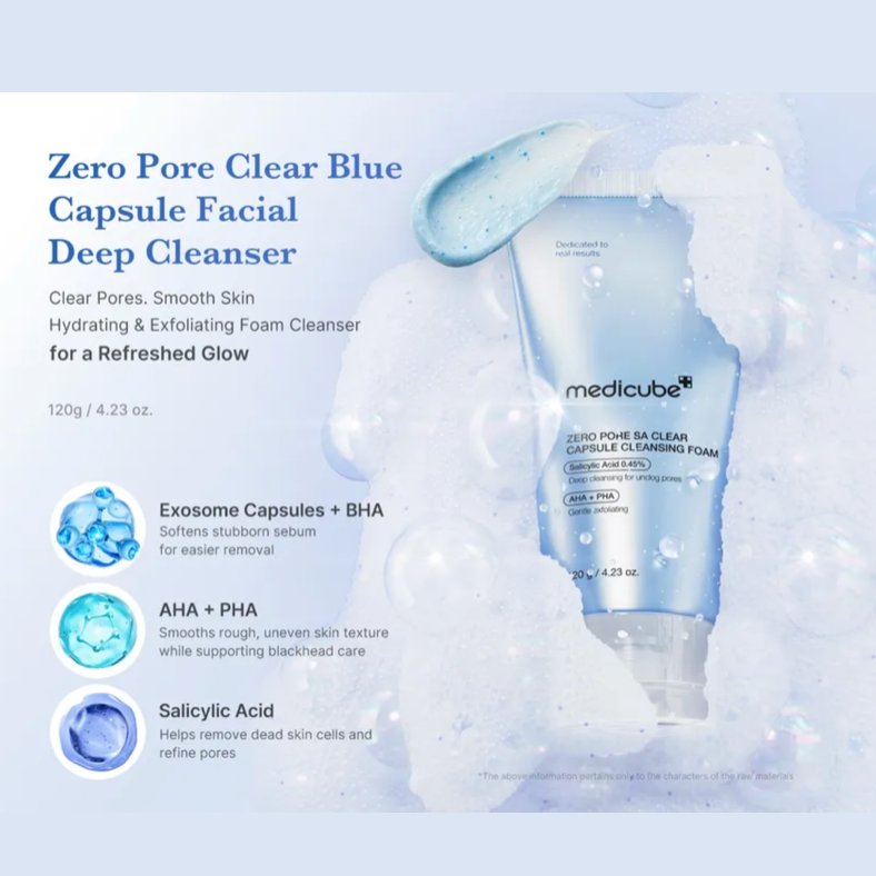 Medicube - Zero Pore SA Clear Capsule Cleansing Foam (120g) - v2 - Seoulful Skincare