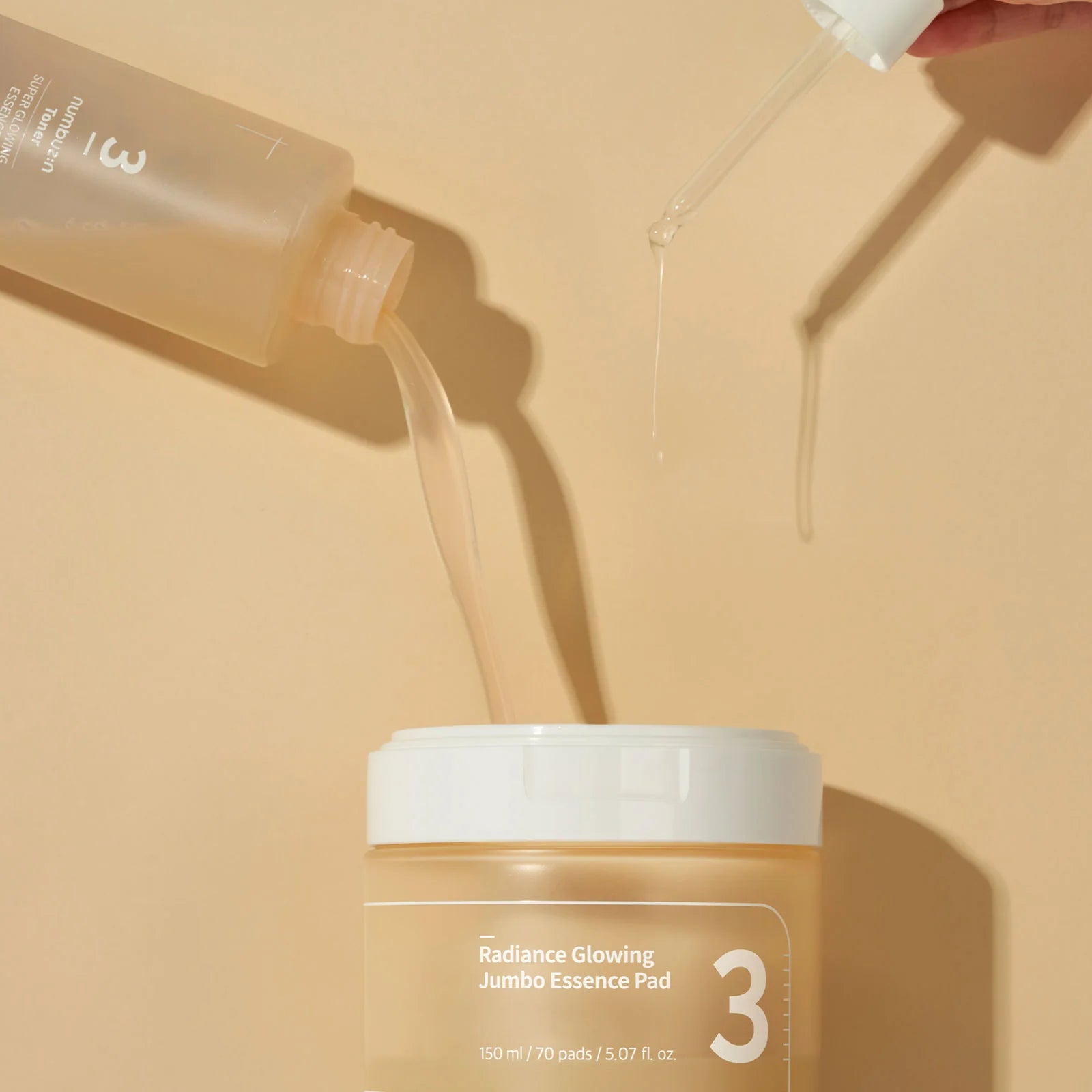 Numbuzin - No.3 Radiance Glowing Jumbo Essence Pad (70 pads) - v - Seoulful Skincare
