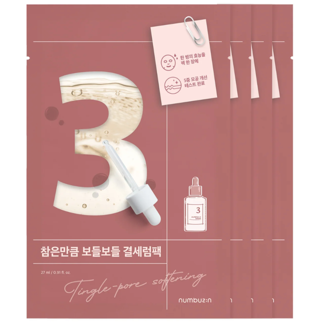 Numbuzin - No.3 Tingle-Pore Softening Sheet Mask (1pc) - Seoulful Skincare