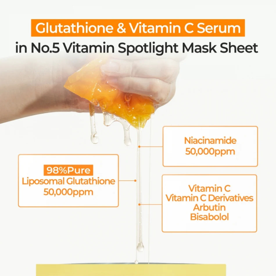 Numbuzin - No.5+ Vitamin Spotlight Sheet Mask (1pc) - v7 - Seoulful Skincare