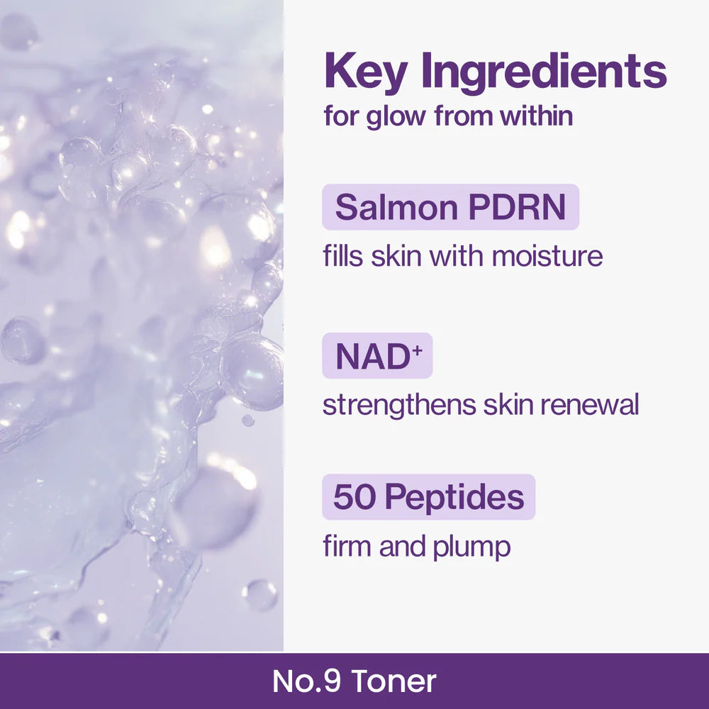 Numbuzin - No.9 NAD+ PDRN Glow Boosting Toner - v3 - Seoulful Skincare