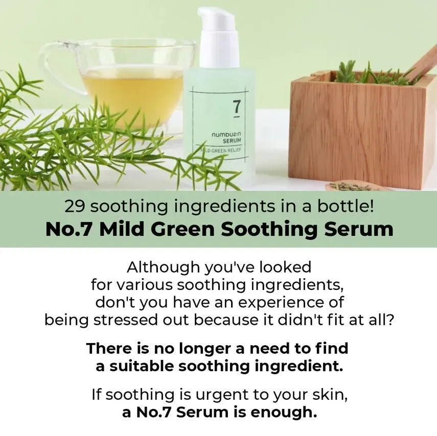 Numbuzin - No. 7 Mild Green Soothing Serum - v2 - Seoulful Skincare