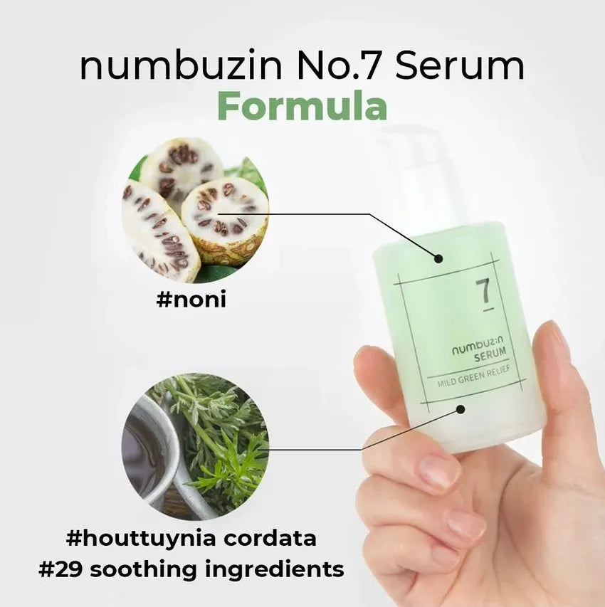 Numbuzin - No. 7 Mild Green Soothing Serum - v6 - Seoulful Skincare