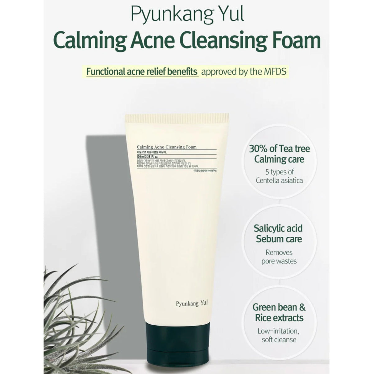 Pyunkang Yul - Calming Acne Cleansing Foam (100ml) Info6 - Seoulful Skincare