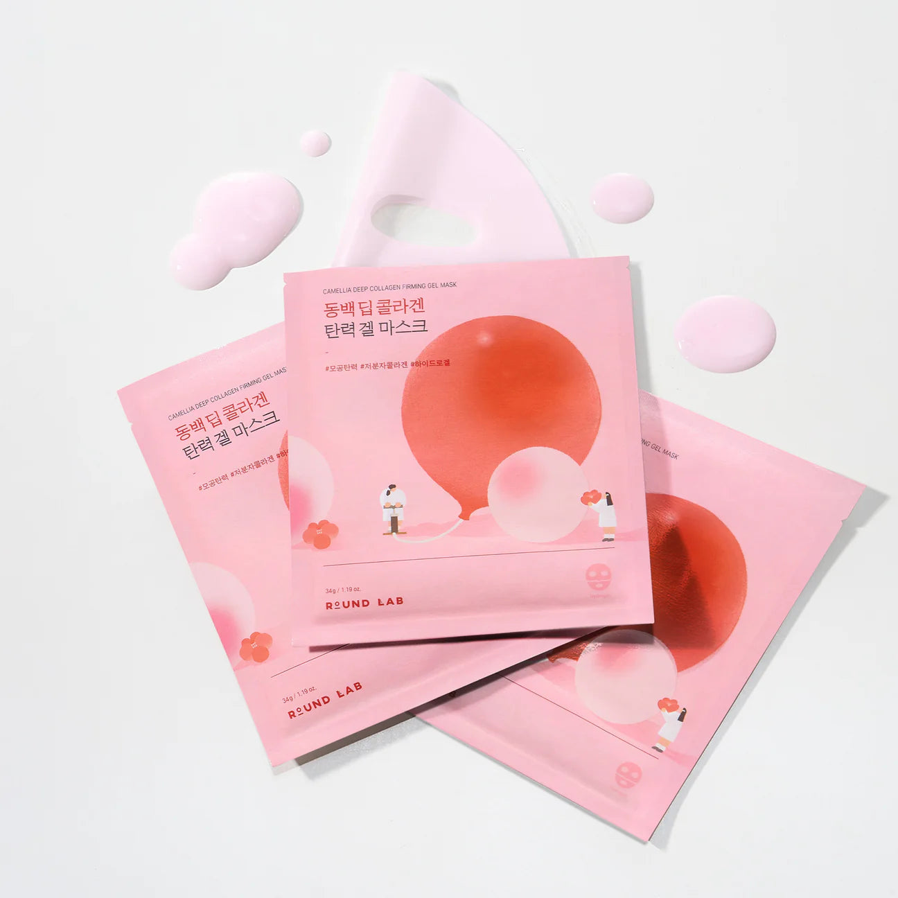 Round Lab - Camellia Deep Collagen Firming Gel Mask (1pc, 4pc) - v2 - Seoulful SKincare
