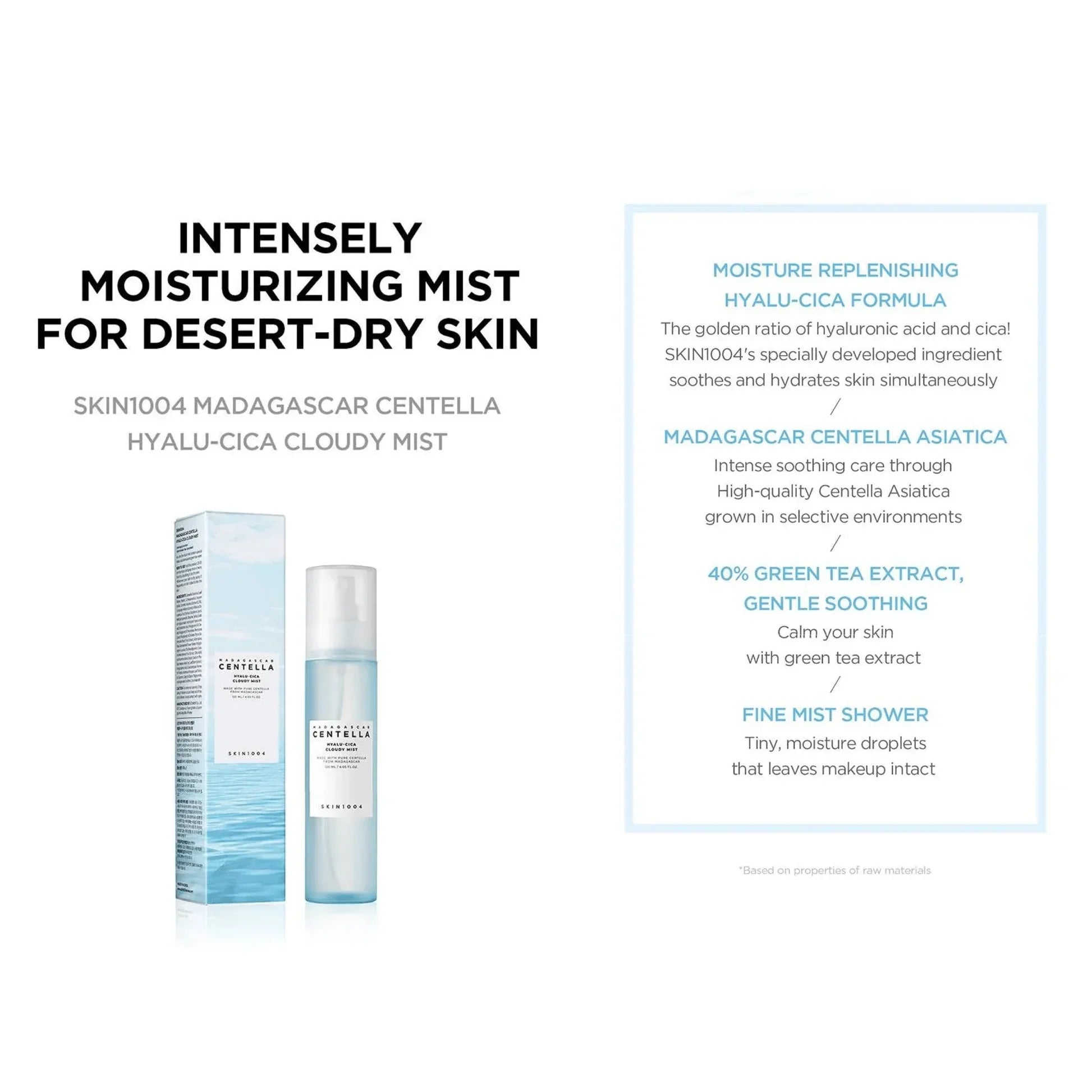 Madagascar Centella Hyalu-Cica Cloudy Mist Ultra-Fine Hydrating Facial Mist (120ml)