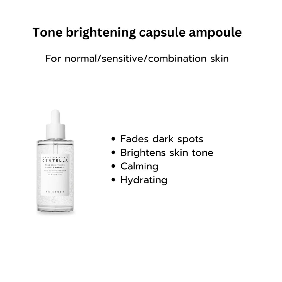 Madagascar Centella Tone Brightening Capsule Ampoule (30ml/50ml/100ml)