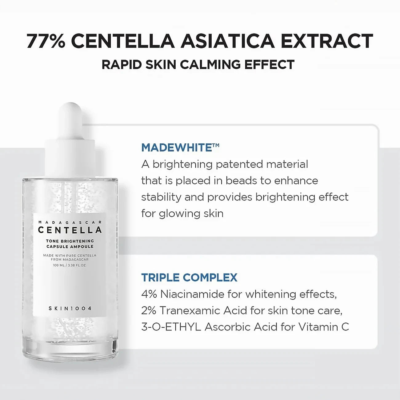 Madagascar Centella Tone Brightening Capsule Ampoule (30ml/50ml/100ml)