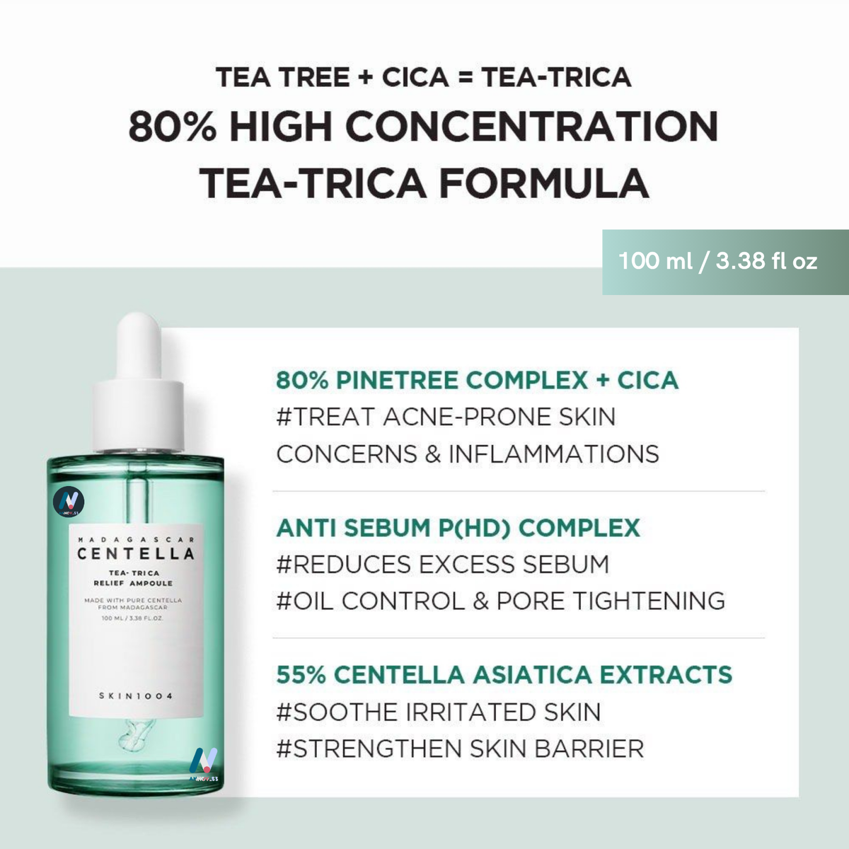Madagascar Centella Tea-Trica Relief Ampoule (30ml/100ml)