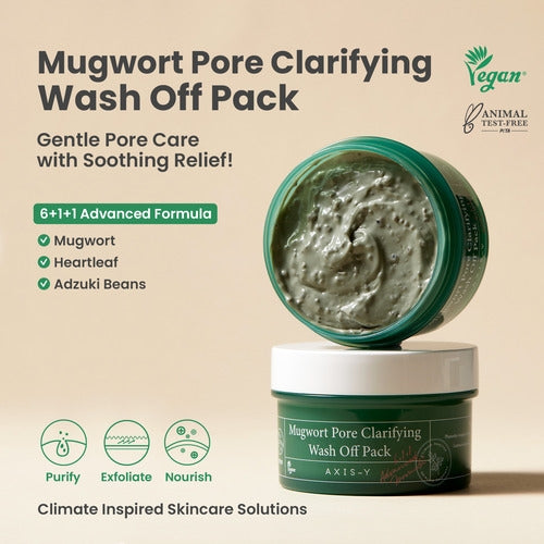 alt - AXIS-Y - Mugwort Pore Clarifying Wash Off Pack (100ml) - Seoulful Skincare