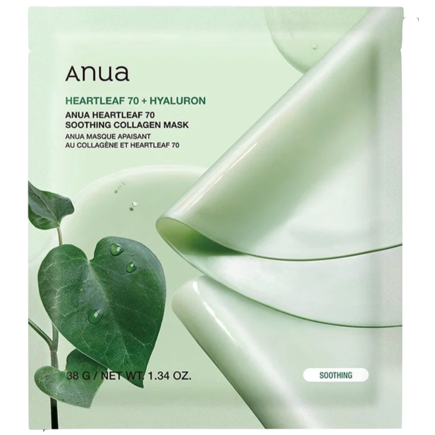 ANUA - Heartleaf 70 Soothing Collagen Mask (4pcs) - Seoulful Skincare