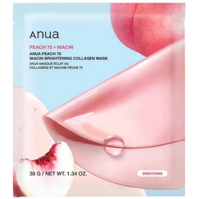 ANUA - Peach 70 Niacin Brightening Collagen Mask (4pcs) - Seoulful Skincare