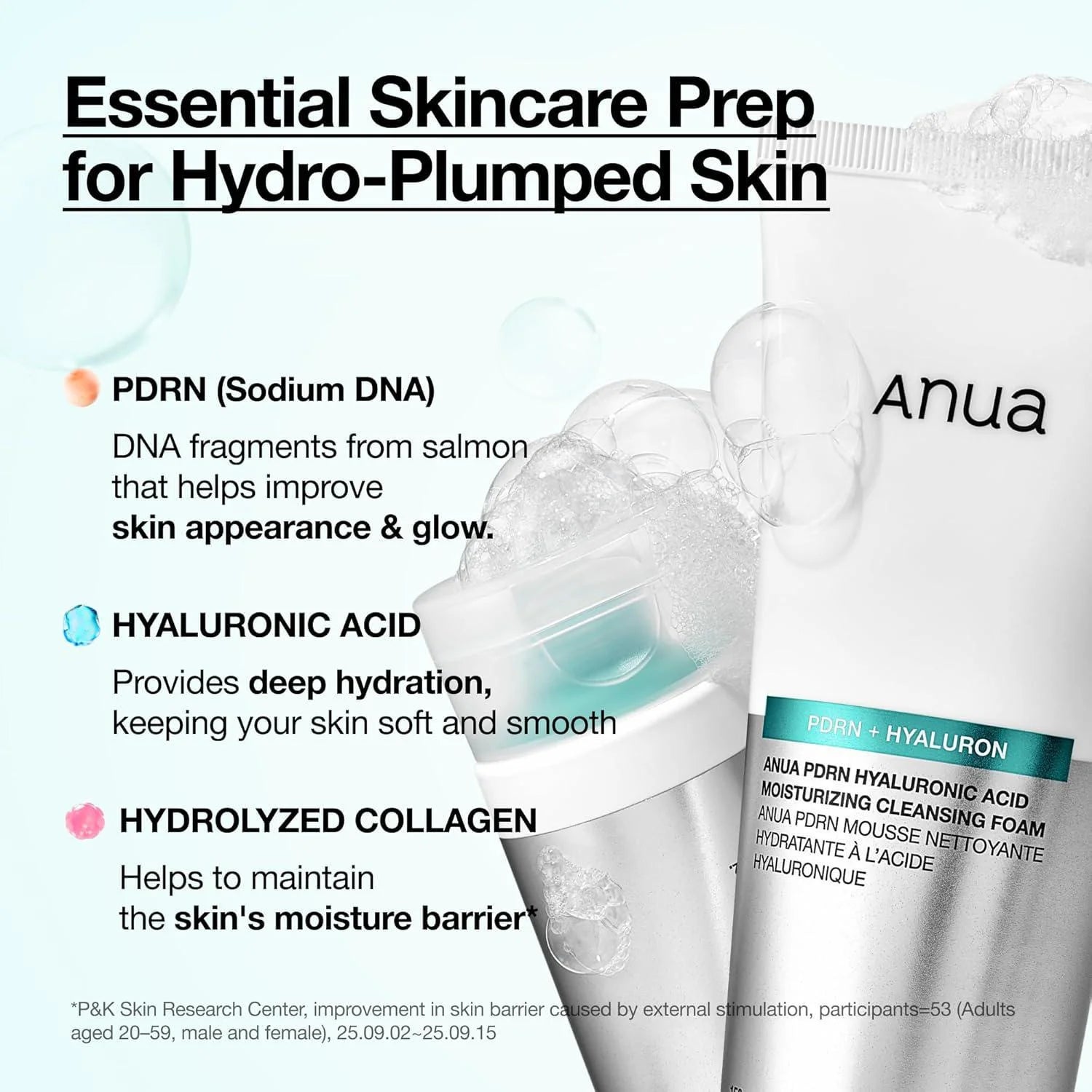 Anua - PDRN Hyaluronic Acid Moisturizing Cleansing Foam (150ml) 4 - Seoulful SKincare
