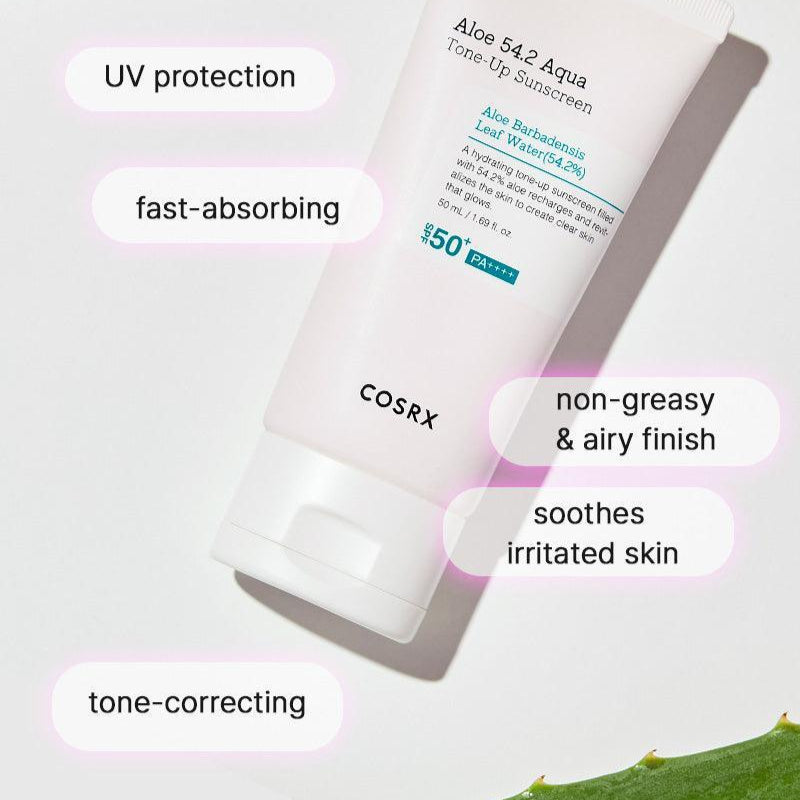 Cosrx - Aloe 54.2 Aqua Tone-up Sunscreen SPF 50+ PA++++ (50ml) - v2 - Seoulful Skincare