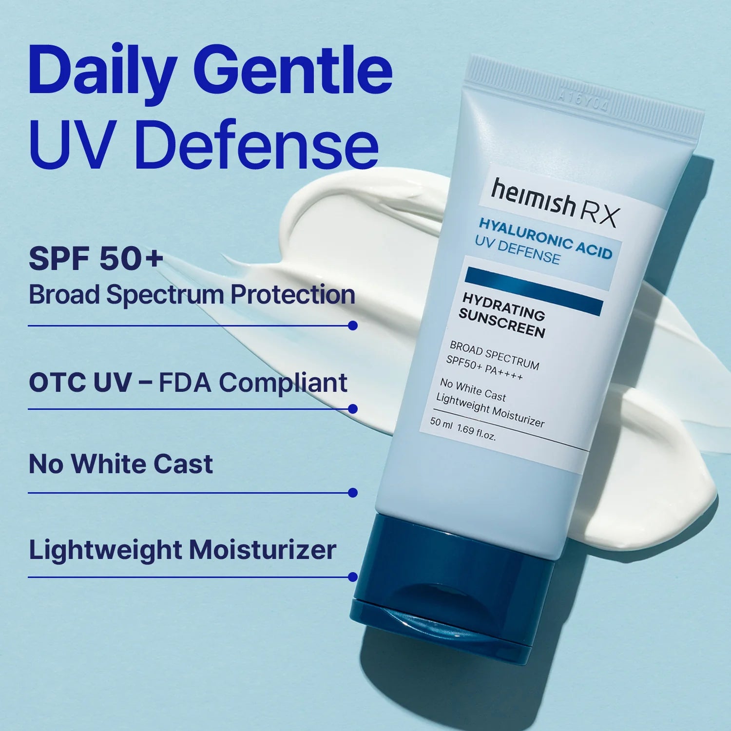Heimish RX - RX Hyaluronic Acid Hydrating Sunscreen SPF50+ PA++++ (50ml) - v5 - Seoulful Skincare