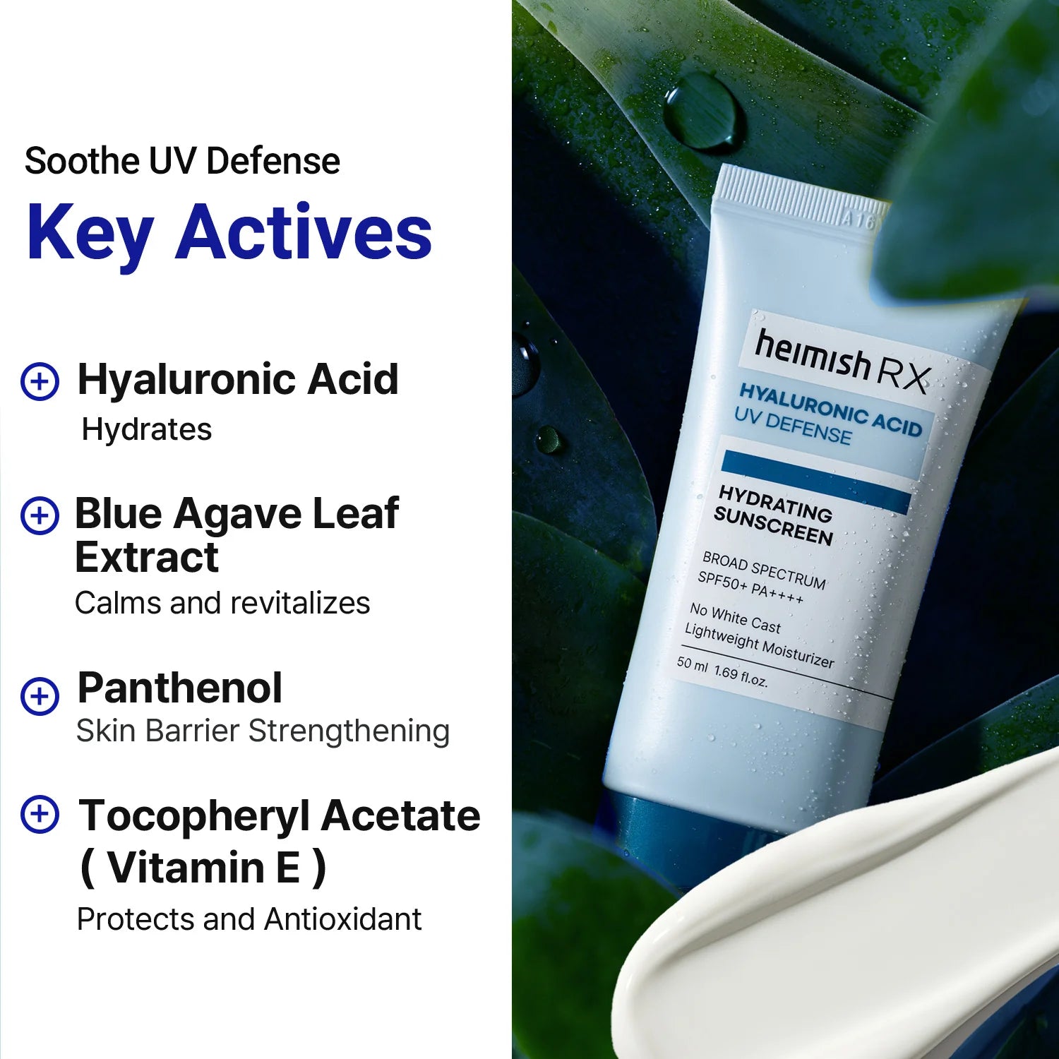 Heimish RX - RX Hyaluronic Acid Hydrating Sunscreen SPF50+ PA++++ (50ml) - v8 - Seoulful Skincare