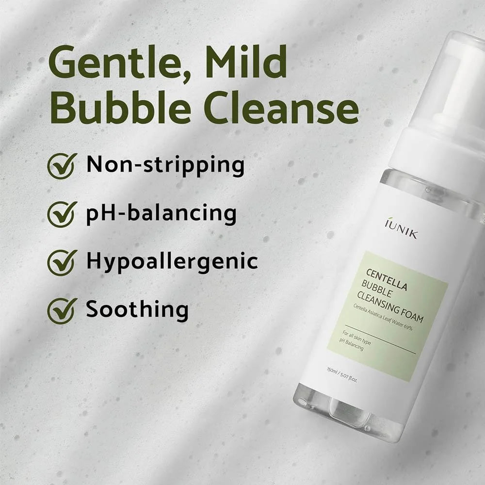 IUNIK - Centella Bubble Cleansing Foam (150ml) 3 - Seoulful Skincare