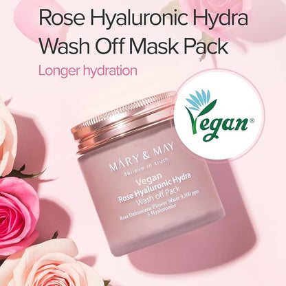 Mary&amp;May - Vegan Rose Hyaluronic Hydra Wash off Pack (125g) 4 - Seoulful Skincare