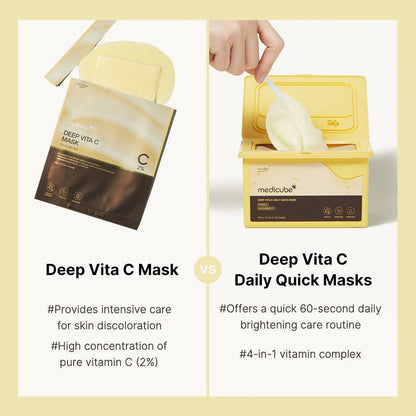 Medicube - Deep Vita C Daily Quick Masks (30 sheets) - v5 - Seoulful Skincare