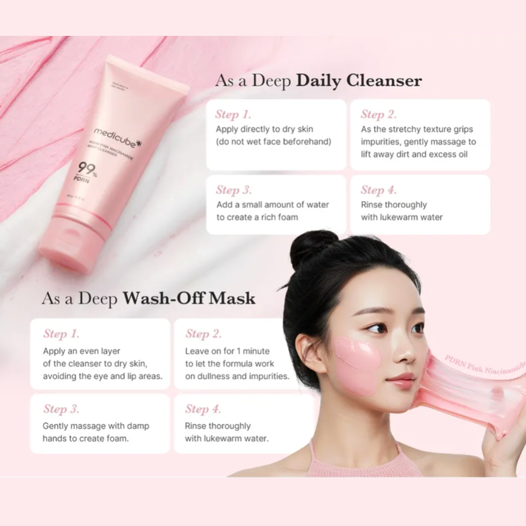 Medicube - PDRN Pink Niacinamide Whip Cleanser (120g) - v2 - Seoulful Skincare