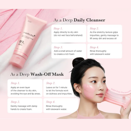 Medicube - PDRN Pink Niacinamide Whip Cleanser (120g) - v2 - Seoulful Skincare