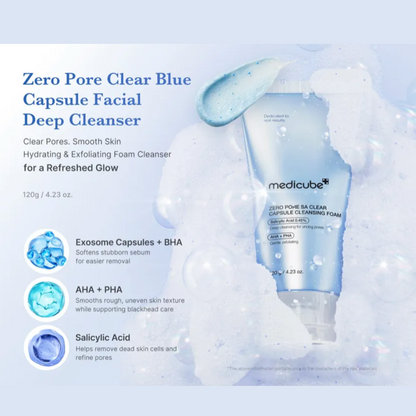 Medicube - Zero Pore SA Clear Capsule Cleansing Foam (120g) - v2 - Seoulful Skincare