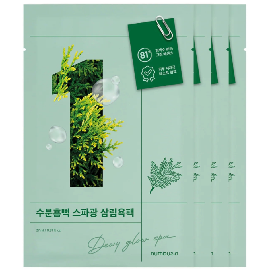 Numbuzin - No.1 Dewy Glow Spa Sheet Mask (4pcs) - Seoulful Skincare
