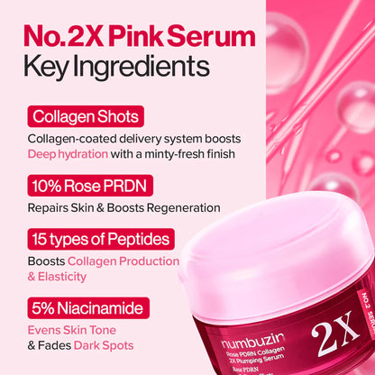 Numbuzin - No.2 Rose PDRN Collagen 2X Plumping Serum - v5 - Seoulful Skincare