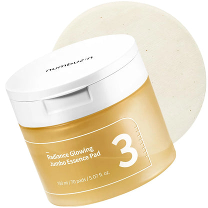 Numbuzin - No.3 Radiance Glowing Jumbo Essence Pad (70 pads) - v5 - Seoulful Skincare