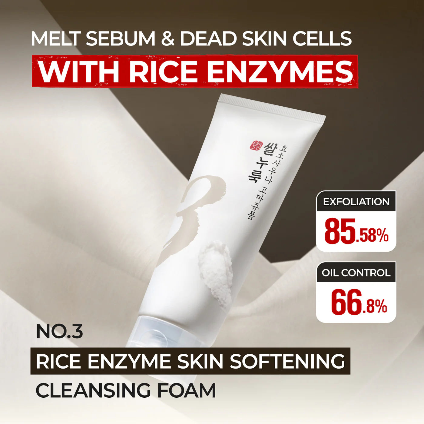 Numbuzin - No.3 Rice Enzyme Skin Softening Cleansing Foam (170ml) - v7 - Seoulful Skincare
