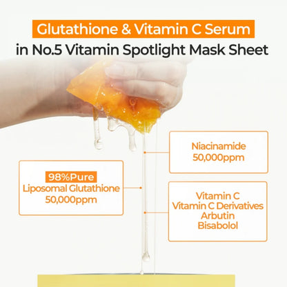 Numbuzin - No.5+ Vitamin Spotlight Sheet Mask (1pc) - v7 - Seoulful Skincare