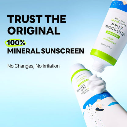 Round Lab - Birch Mild-Up Sunscreen UVLock SPF 50+ Broad Spectrum (50ml) - v7- Seoulful Skincare
