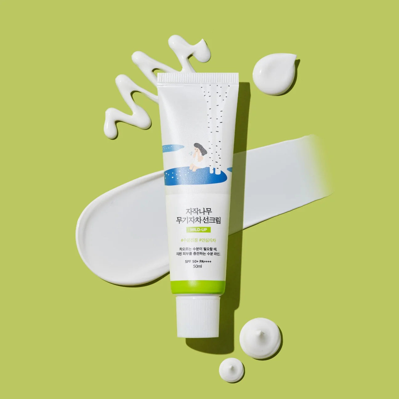 Round Lab - Birch Moisturising Mild-Up Sunscreen SPF 50+, PA++++ (50ml) - v2 - Seoulful Skincare