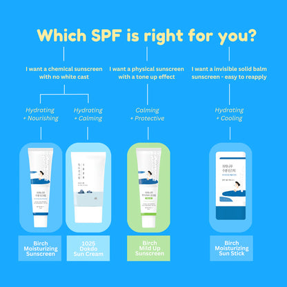 Round Lab - Birch Moisturising Mild-Up Sunscreen SPF 50+, PA++++ (50ml) - v4 - Seoulful Skincare
